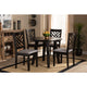 Baxton Studio Lilly Modern and Contemporary Grey Fabric Upholstered and Dark Brown Finished Wood 5-Piece Dining Set