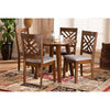 Baxton Studio Lilly Modern and Contemporary Grey Fabric Upholstered and Walnut Brown Finished Wood 5-Piece Dining Set