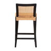 bali & pari Lingga Modern Bohemian Dark Brown Mahogany Wood and Natural Rattan Counter Stool WHI-Lingga-Mahogany-CS