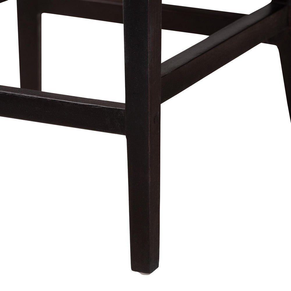 bali & pari Lingga Modern Bohemian Dark Brown Mahogany Wood and Natural Rattan Counter Stool WHI-Lingga-Mahogany-CS