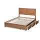 Baxton Studio Lisa Modern and Contemporary Transitional Ash Walnut Brown Finished Wood Queen Size 3-Drawer Platform Storage Bed
