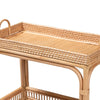 bali & pari Lombok Modern Bohemian Natural Brown Rattan Wine Cart WHI-Lombok-Rattan-Cart