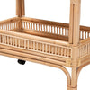 bali & pari Lombok Modern Bohemian Natural Brown Rattan Wine Cart WHI-Lombok-Rattan-Cart