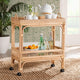 bali & pari Lombok Modern Bohemian Natural Brown Rattan Wine Cart WHI-Lombok-Rattan-Cart