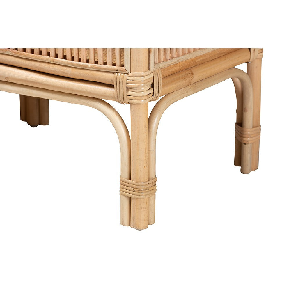 bali & pari Lombok Modern Bohemian Natural Brown Rattan Console Table WHI-Lombok-Rattan-Console-Table