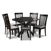 Baxton Studio Lore Modern and Contemporary Grey Fabric Upholstered and Dark Brown Finished Wood 7-Piece Dining Set