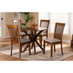 Baxton Studio Lore Modern and Contemporary Grey Fabric Upholstered and Walnut Brown Finished Wood 5-Piece Dining Set