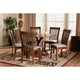 Baxton Studio Lore Modern and Contemporary Grey Fabric Upholstered and Walnut Brown Finished Wood 7-Piece Dining Set
