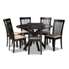 Baxton Studio Lore Modern and Contemporary Sand Fabric Upholstered and Dark Brown Finished Wood 7-Piece Dining Set