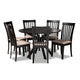 Baxton Studio Lore Modern and Contemporary Sand Fabric Upholstered and Dark Brown Finished Wood 7-Piece Dining Set