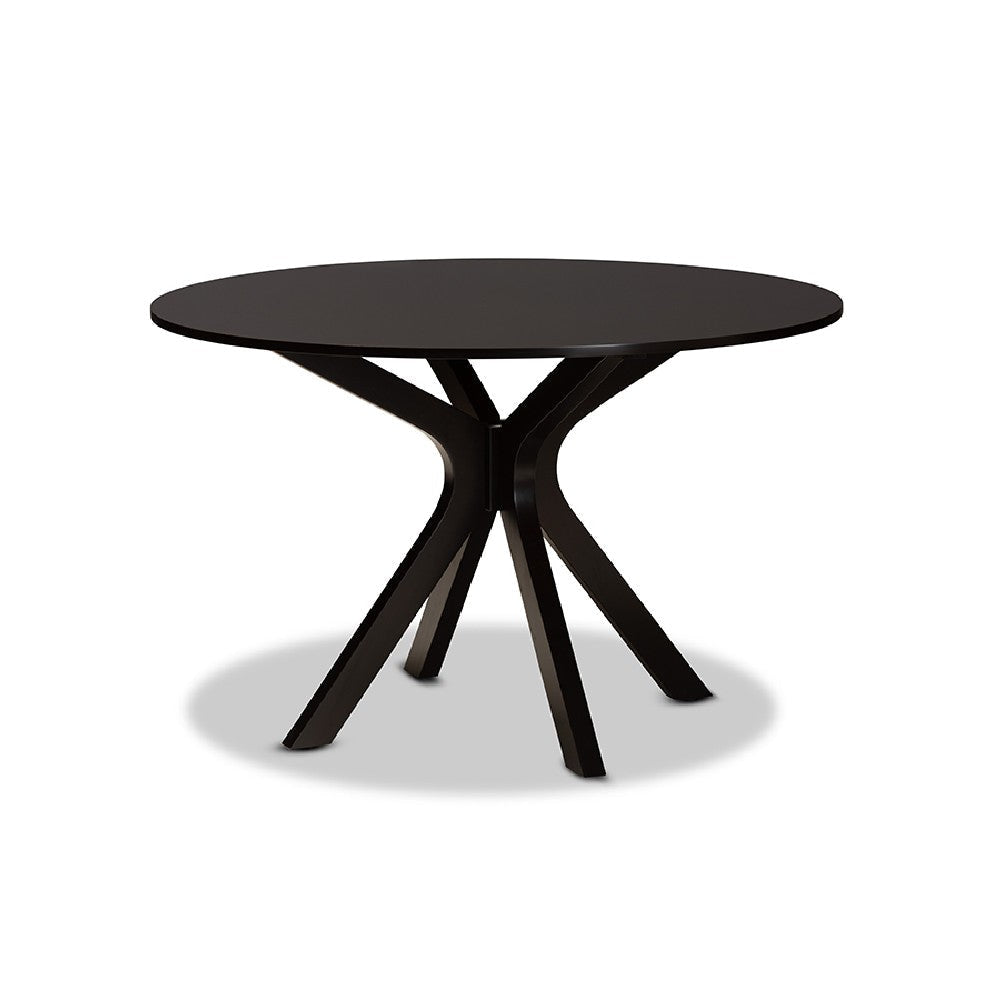 Baxton Studio Lore Modern and Contemporary Sand Fabric Upholstered and Dark Brown Finished Wood 7-Piece Dining Set