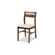 Baxton Studio Lovy Modern and Contemporary Beige Fabric Upholstered Dark Walnut-Finished 5-Piece Wood Dining Set