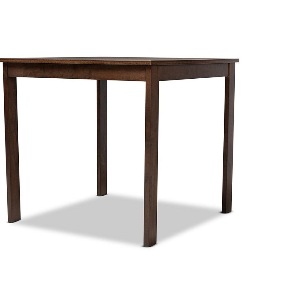 Baxton Studio Lovy Modern and Contemporary Gray Fabric Upholstered Dark Walnut-Finished 5-Piece Wood Dining Set