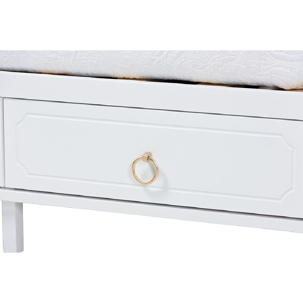 Baxton Studio Lowri Classic and Traditional White Finished Wood Twin Size 3-Drawer Daybed WHI-Lowri-White-Daybed-3DW-Twin