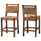 bali & pari Cordoba Bohemian Natural Seagrass and Mahogany Wood 2-Piece Counter Stool Set WHI-Luanda-Seagrass-CS