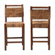 bali & pari Cordoba Bohemian Natural Seagrass and Mahogany Wood 2-Piece Counter Stool Set WHI-Luanda-Seagrass-CS