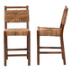 bali & pari Cordoba Bohemian Natural Seagrass and Mahogany Wood 2-Piece Counter Stool Set WHI-Luanda-Seagrass-CS
