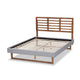 Baxton Studio Luciana Modern and Contemporary Light Grey Fabric Upholstered and Ash Walnut Brown Finished Wood Full Size Platform Bed