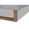 Baxton Studio Luciana Modern and Contemporary Light Grey Fabric Upholstered and Ash Walnut Brown Finished Wood Full Size Platform Bed