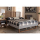 Baxton Studio Luciana Modern and Contemporary Light Grey Fabric Upholstered and Ash Walnut Brown Finished Wood Full Size Platform Bed