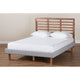 Baxton Studio Luciana Modern and Contemporary Light Grey Fabric Upholstered and Ash Walnut Brown Finished Wood Queen Size Platform Bed