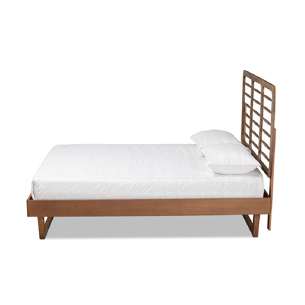 Baxton Studio Lucie Modern and Contemporary Walnut Brown Finished Wood Full Size Platform Bed