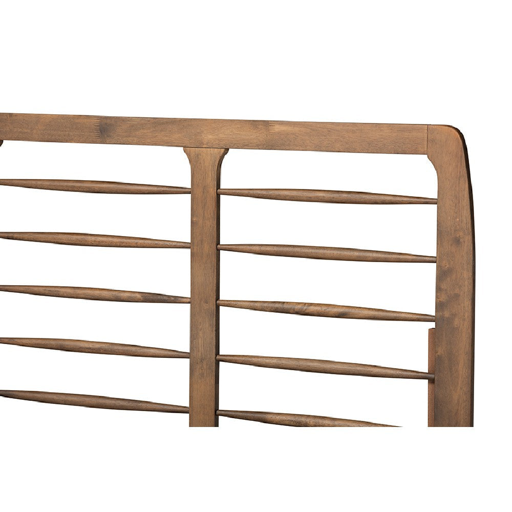 Baxton Studio Lucie Modern and Contemporary Walnut Brown Finished Wood Queen Size Platform Bed