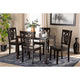 Baxton Studio Luisa Modern and Contemporary Transitional Dark Brown Finished Wood 5-Piece Dining Set WHI-Luisa-Dark-Brown-5PC-Dining-Set