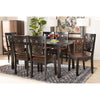 Baxton Studio Luisa Modern and Contemporary Two-Tone Dark Brown and Walnut Brown Finished Wood 7-Piece Dining Set