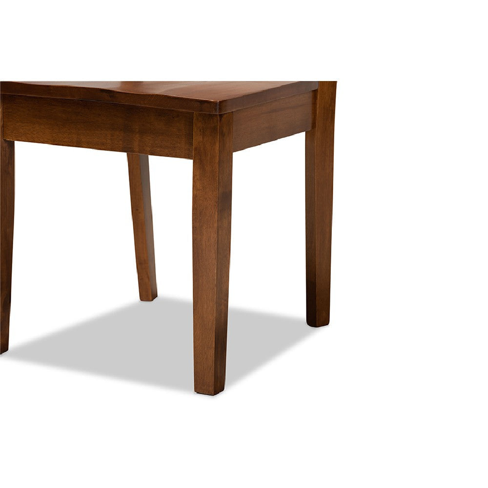 Baxton Studio Luisa Modern and Contemporary Transitional Walnut Brown Finished Wood 5-Piece Dining Set WHI-Luisa-Walnut-5PC-Dining-Set