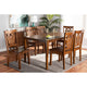 Baxton Studio Luisa Modern and Contemporary Transitional Walnut Brown Finished Wood 7-Piece Dining Set