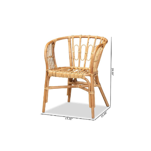 bali & pari Luxio Modern and Contemporary Natural Finished Rattan Dining Chair