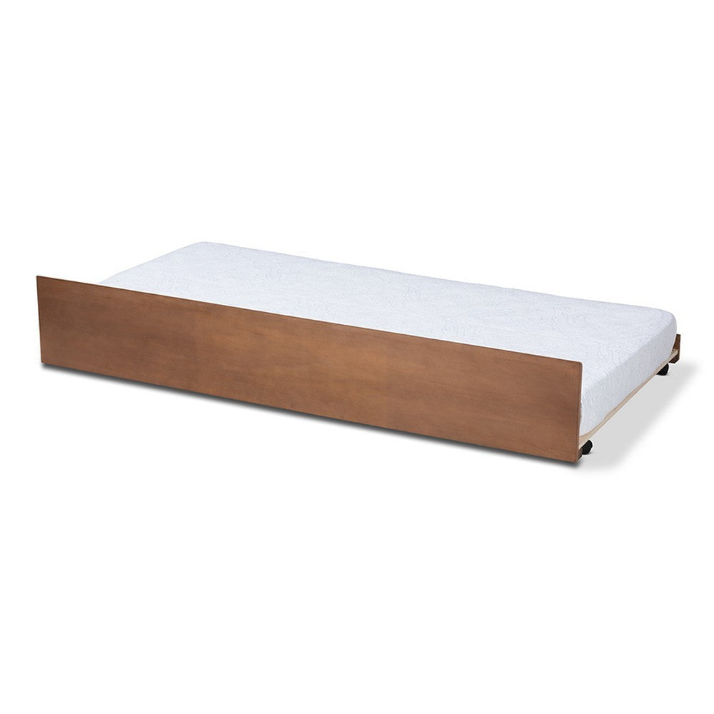 Baxton Studio Toveli Modern and Contemporary Ash Walnut Finished Twin Size Trundle Bed WHI-MG-0015-Ash-Walnut-Trundle