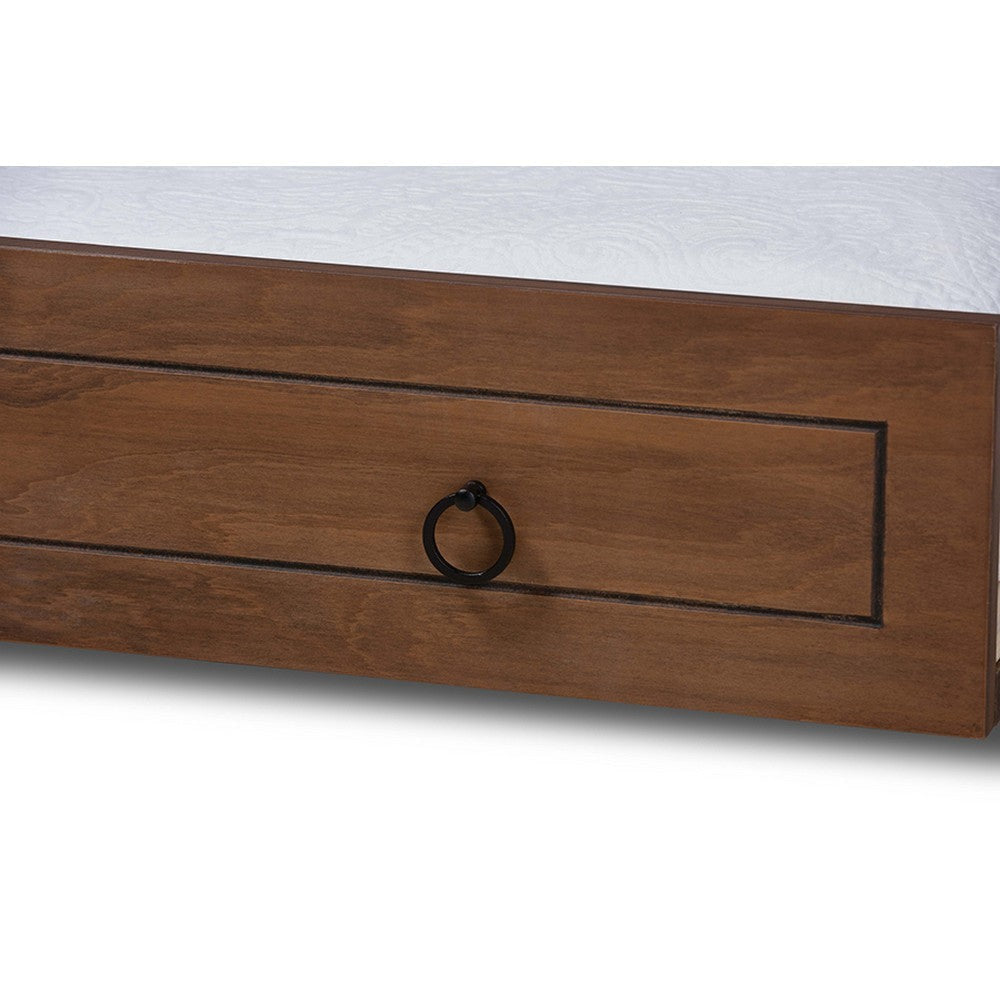 Baxton Studio Alya Classic Traditional Farmhouse Walnut Brown Finished Wood Twin Size Trundle WHI-MG-0016-1-Walnut-Trundle