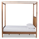 Baxton Studio Malia Modern and Contemporary Walnut Brown Finished Wood and Synthetic Rattan Queen Size Canopy Bed WHI-MG-0021-3-Walnut-Queen