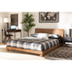 Baxton Studio Haines Modern and Contemporary Walnut Brown Finished Wood Full Size Platform Bed WHI-MG-0050-Ash-Walnut-Full