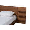 Baxton Studio Elina Modern and Contemporary Walnut Brown Finished Wood Queen Size Platform Storage Bed with Shelves