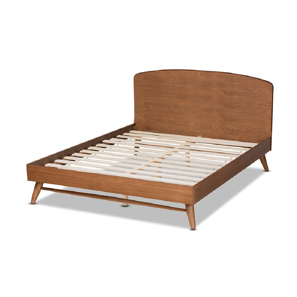 Baxton Studio Keagan Mid-Century Modern Transitional Walnut Brown Finished Wood Full Size Platform Bed
