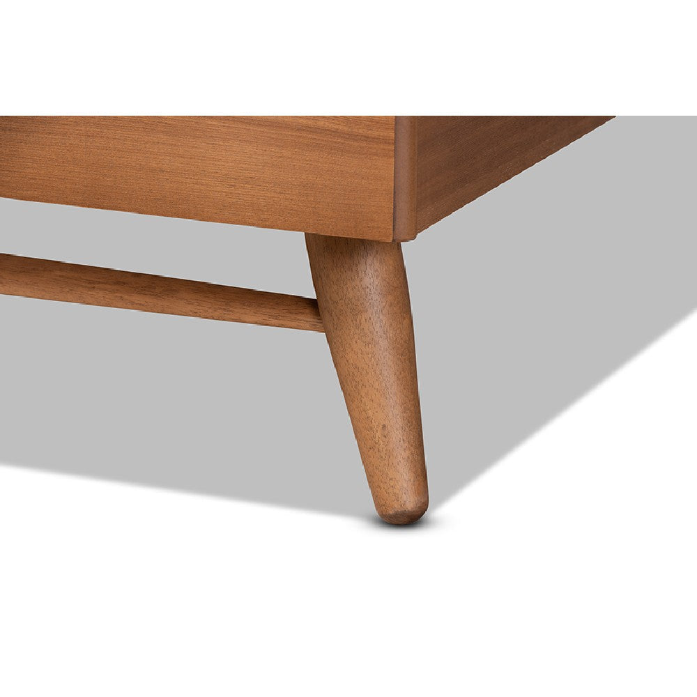 Baxton Studio Keagan Mid-Century Modern Transitional Walnut Brown Finished Wood Full Size Platform Bed