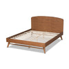 Baxton Studio Keagan Mid-Century Modern Transitional Walnut Brown Finished Wood Queen Size Platform Bed