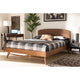 Baxton Studio Keagan Mid-Century Modern Transitional Walnut Brown Finished Wood Queen Size Platform Bed