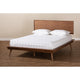 Baxton Studio Karine Mid-Century Modern Walnut Brown Finished Wood Full Size Platform Bed