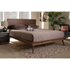 Baxton Studio Karine Mid-Century Modern Walnut Brown Finished Wood Full Size Platform Bed WHI-MG0004-Ash-Walnut-Full