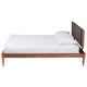 Baxton Studio Eliseo Mid-Century Modern Dark Grey Fabric and Walnut Brown Finished Wood Full Size Platform Bed WHI-MG0005-Rattan-Full