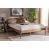 Baxton Studio Leanora Mid-Century Modern Ash Wanut Finished Full Size Wood Platform Bed