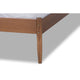 Baxton Studio Leanora Mid-Century Modern Ash Wanut Finished Queen Size Wood Platform Bed