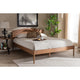Baxton Studio Leanora Mid-Century Modern Ash Wanut Finished Queen Size Wood Platform Bed