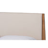 Baxton Studio Senna Mid-Century Modern Beige Fabric Upholstered and Walnut Brown Finished Wood Full Size Platform Bed