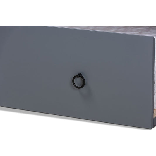 Baxton Studio Millie Cottage Farmhouse Grey Finished Wood Full Size Daybed with Twin Size Trundle