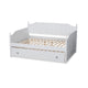 Baxton Studio Millie Cottage Farmhouse White Finished Wood Full Size Daybed with Twin Size Trundle